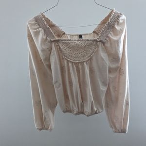 Francesca's collection Square Neckline Cream color top